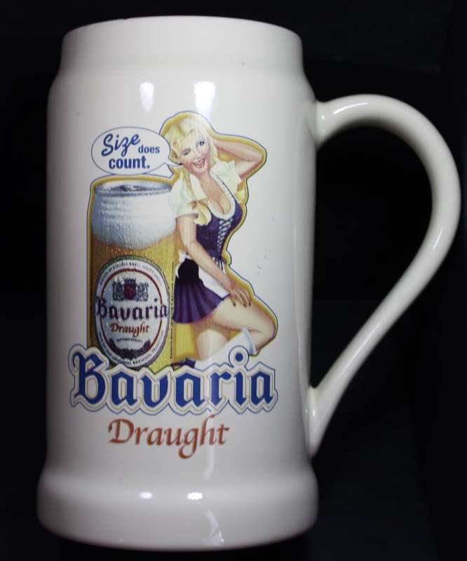 1 Litre Bavaria Draught Beer Mug, "Size Does Count"
