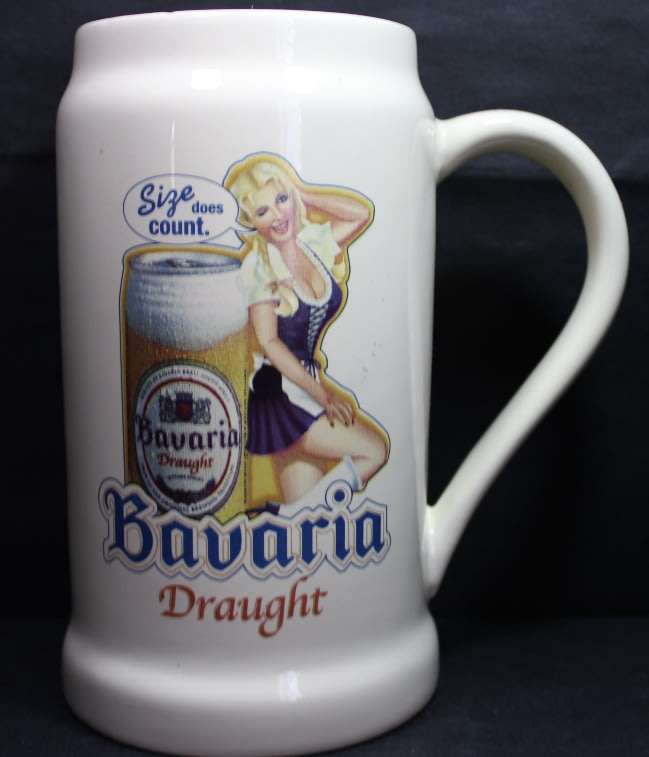 1 Litre Bavaria Draught Beer Mug, "Size Does Count"