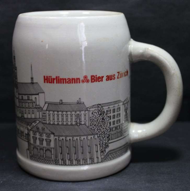 Hurlimann Bier Aus Zurich Swiss Beer Mug.