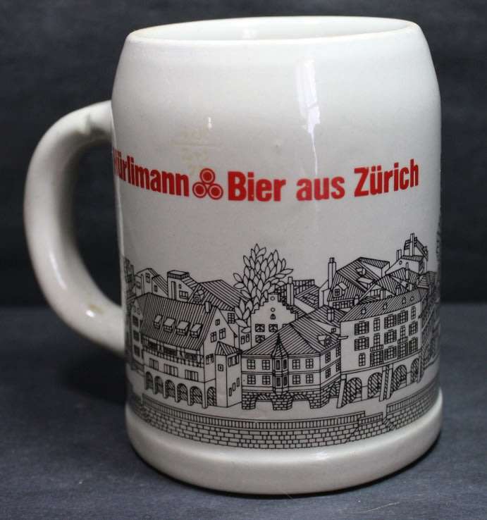 Hurlimann Bier Aus Zurich Swiss Beer Mug.