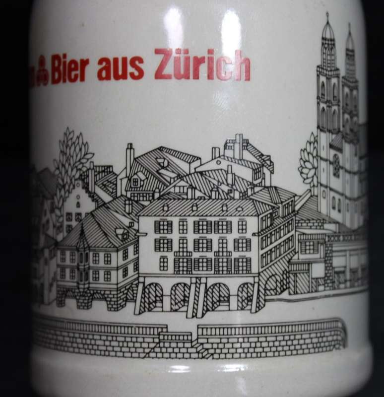 Hurlimann Bier Aus Zurich Swiss Beer Mug.