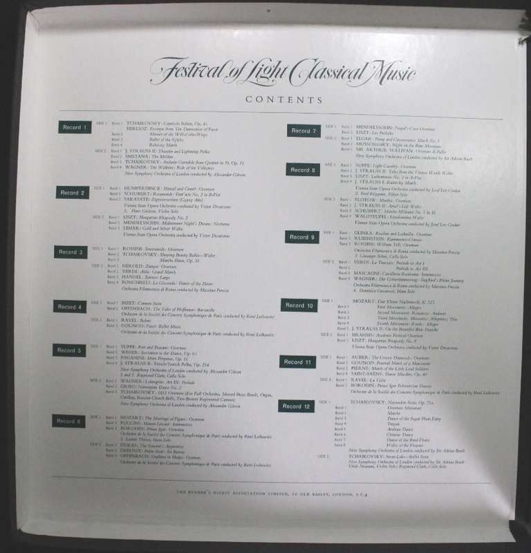 Festival of Light Classical Music 12 x Vinyl LP Box Set by Readers Digest