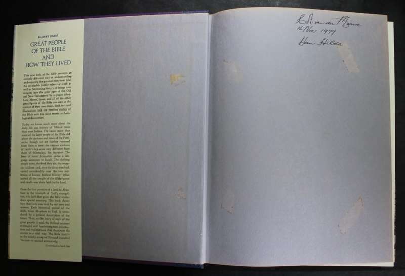 Great People of The Bible and How They Lived Hardcover Book by Readers Digest.
