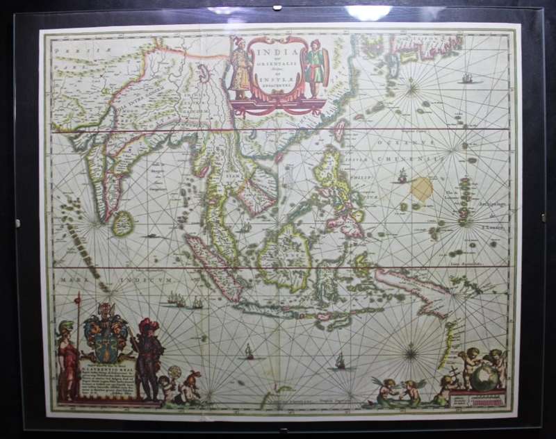 India Quae Orientalis Dicitur Map by W Blaeu 1638 - Framed Reproduction Print