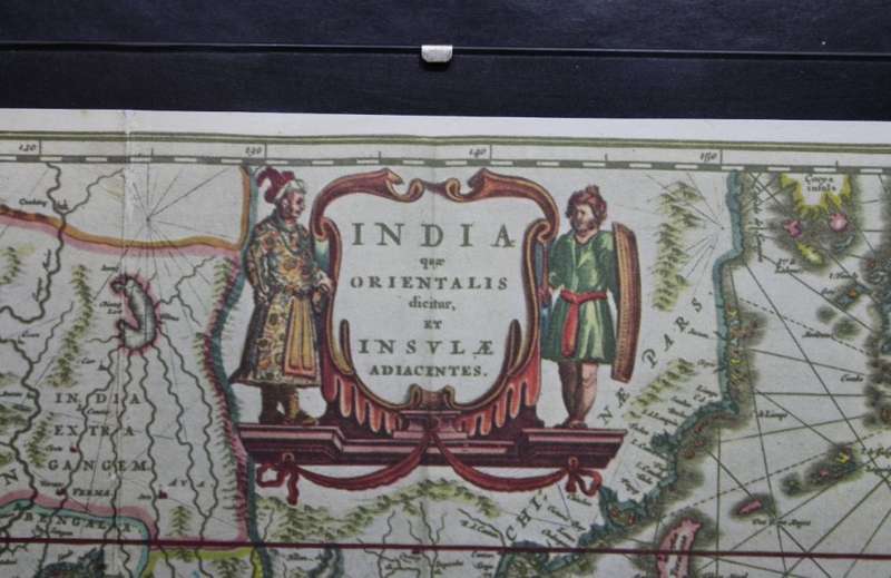 India Quae Orientalis Dicitur Map by W Blaeu 1638 - Framed Reproduction Print