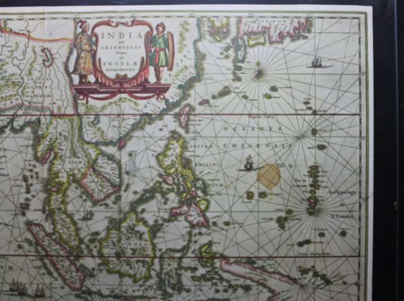 India Quae Orientalis Dicitur Map by W Blaeu 1638 - Framed Reproduction Print