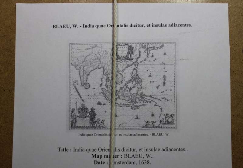 India Quae Orientalis Dicitur Map by W Blaeu 1638 - Framed Reproduction Print