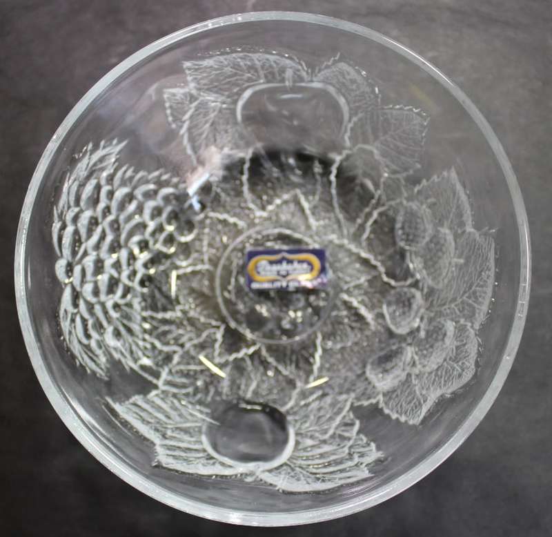 Pasabache Candy Glass Bowl with Lid, Gardenia Pattern, Made In Turkey.
