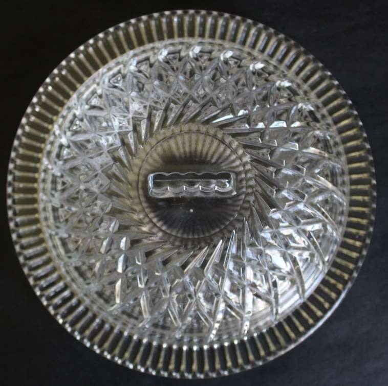 Classic Style Cut Glass Butter Dish with Lid