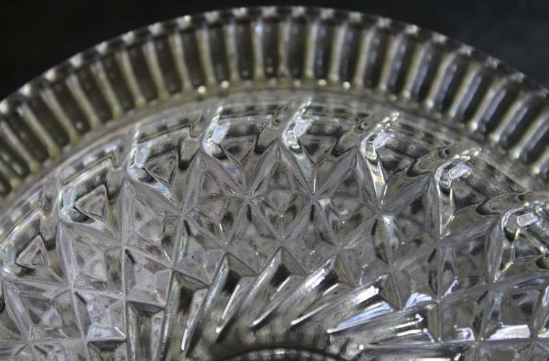 Classic Style Cut Glass Butter Dish with Lid
