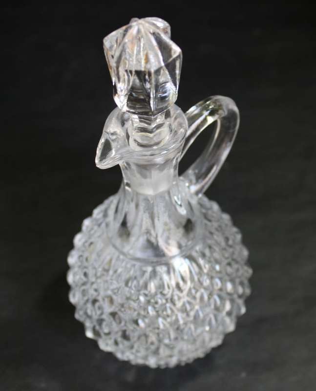 Classic Style Cut Glass Vinegar Flask with stopper.
