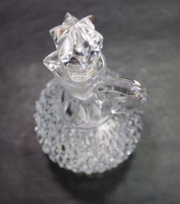 Classic Style Cut Glass Vinegar Flask with stopper.