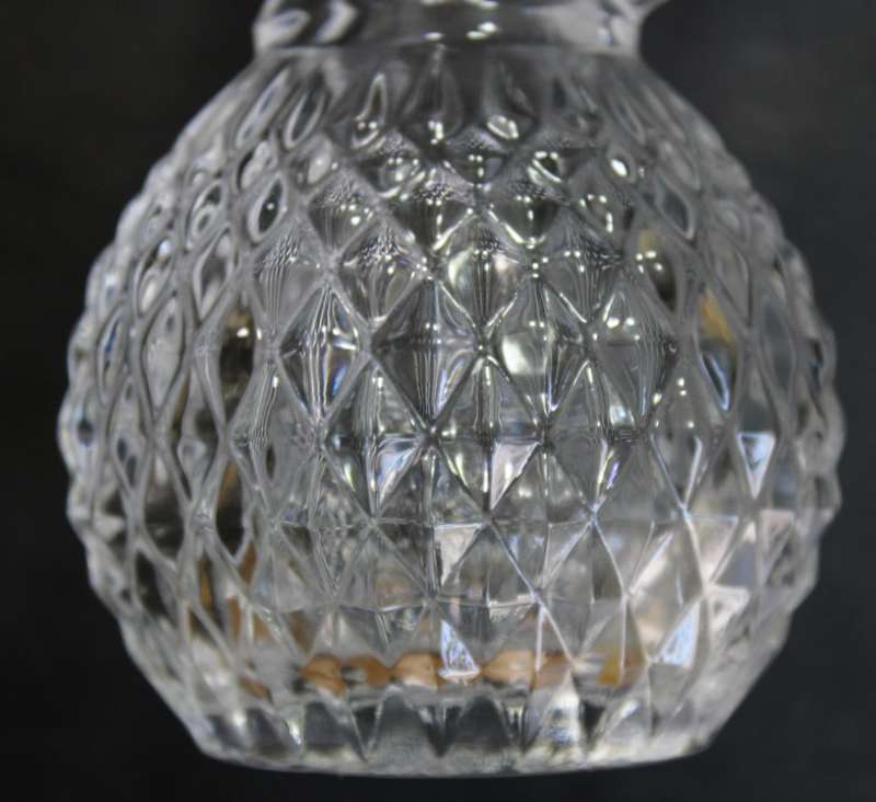 Classic Style Cut Glass Vinegar Flask with stopper.