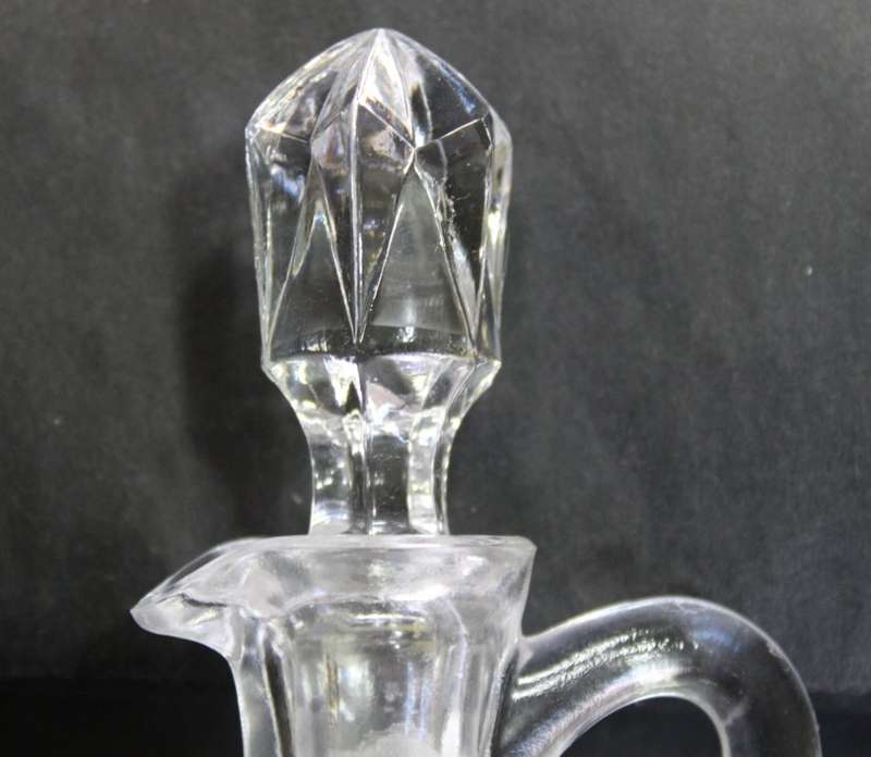 Classic Style Cut Glass Vinegar Flask with stopper.