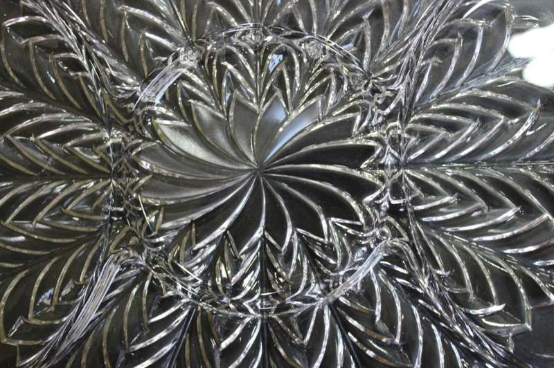 Classic Style Large Oval Glass Serving Platter with Handles.