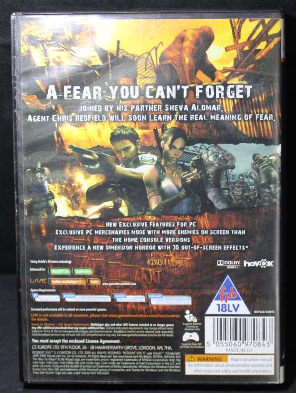 PC DVD Resident Evil 5 Classic PC Game by Havok