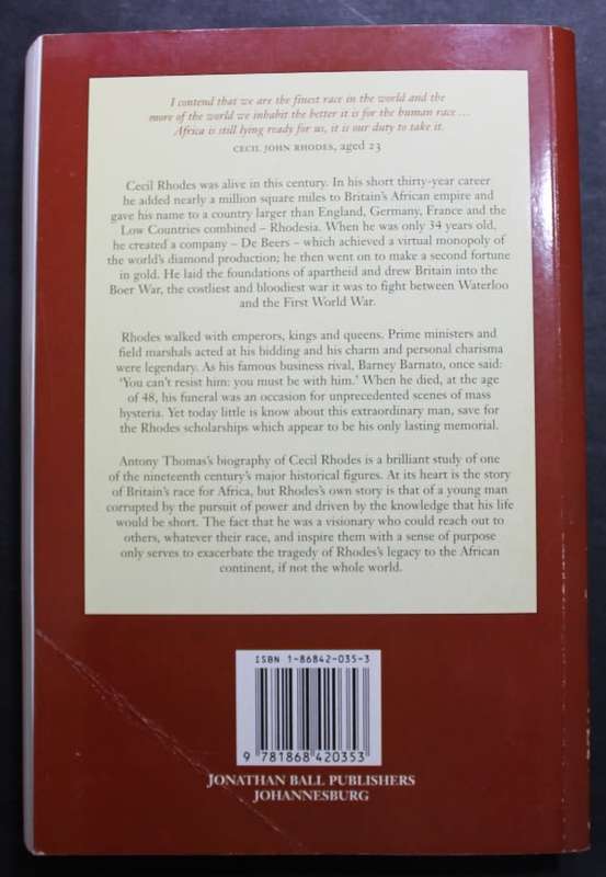 Rhodes The Race For Africa by Antony Thomas Softcover Book