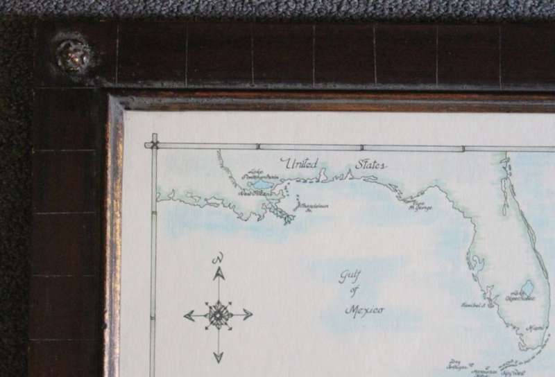 The Caribbean and West Indies Map by Kay Immel 1989 Framed