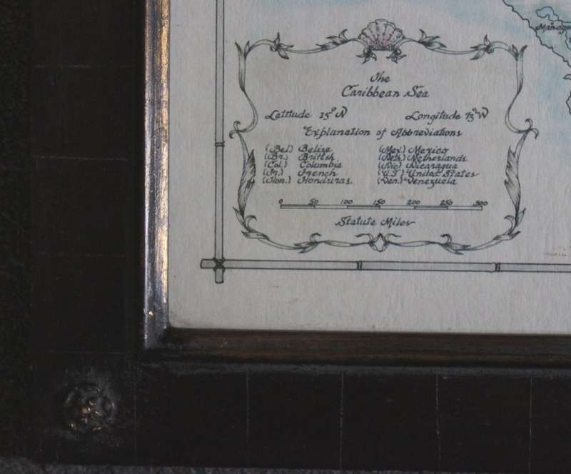 The Caribbean and West Indies Map by Kay Immel 1989 Framed