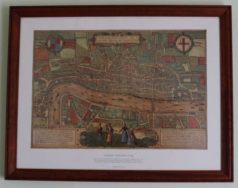 Tudor London 1574 Map Framed