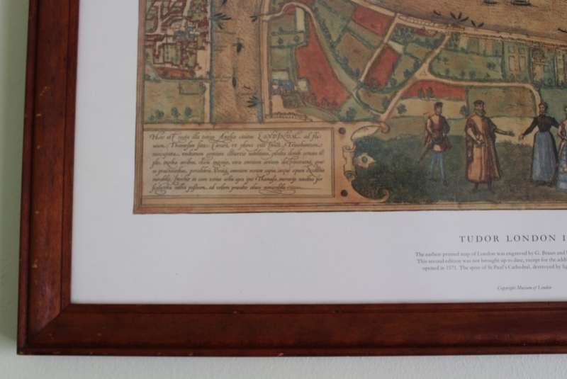 Tudor London 1574 Map Framed