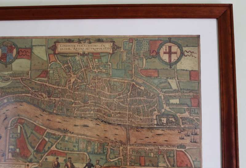 Tudor London 1574 Map Framed