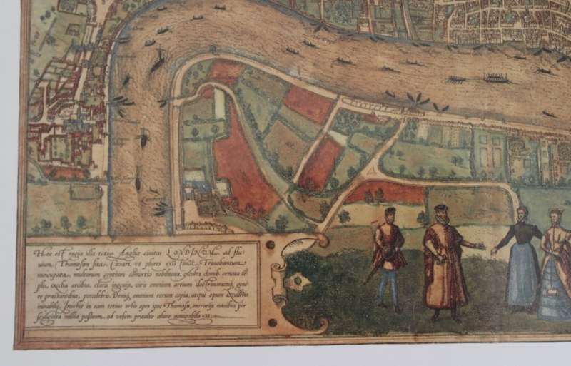 Tudor London 1574 Map Framed