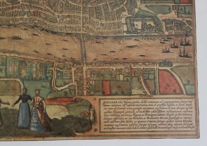 Tudor London 1574 Map Framed