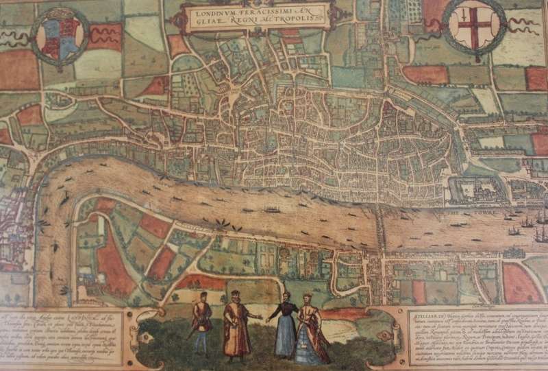 Tudor London 1574 Map Framed