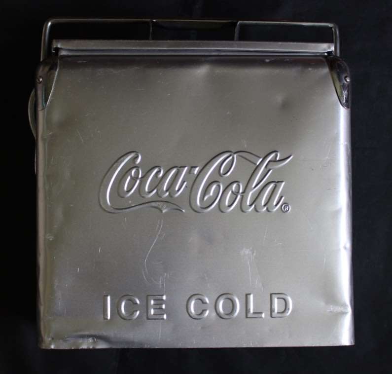 Coca-Cola and Bacardi Aluminium Ice Box with character.