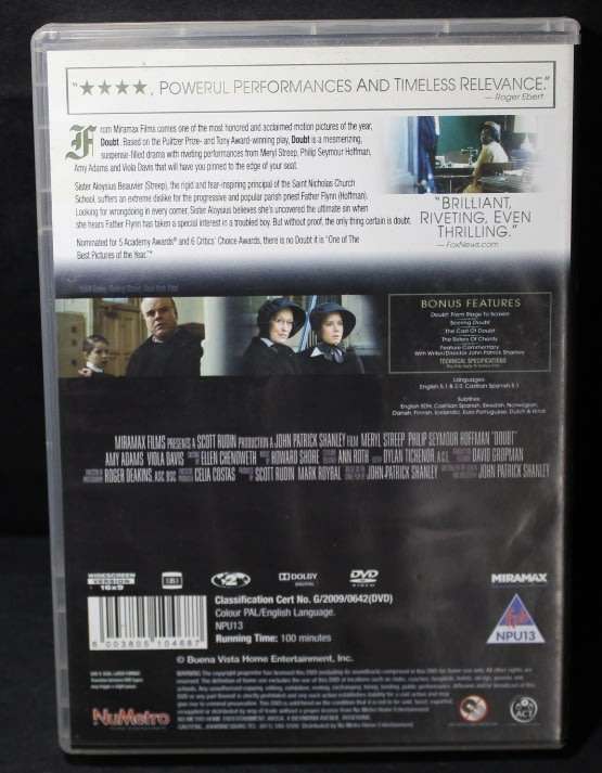 Doubt DVD with Meryl Streep.
