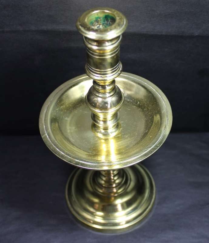 Antique Solid Brass Single Candle Holder.