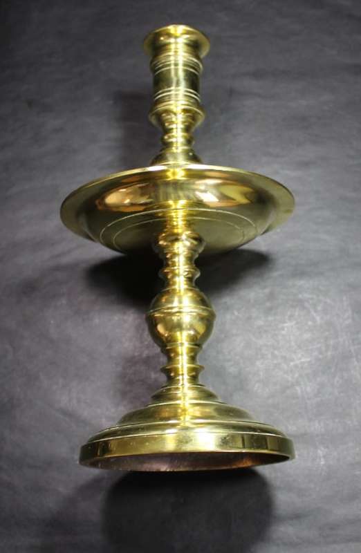 Antique Solid Brass Single Candle Holder.