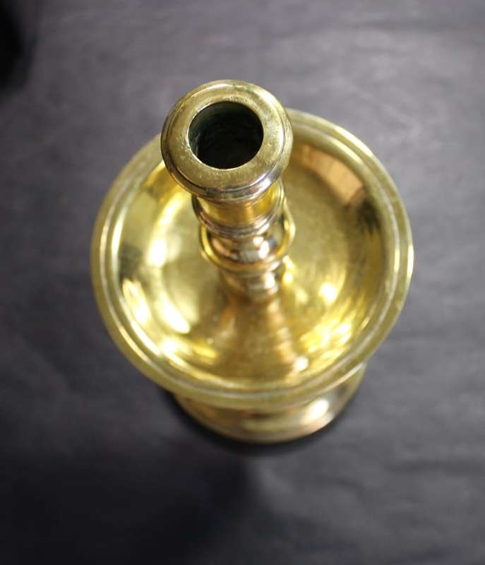 Antique Solid Brass Single Candle Holder.