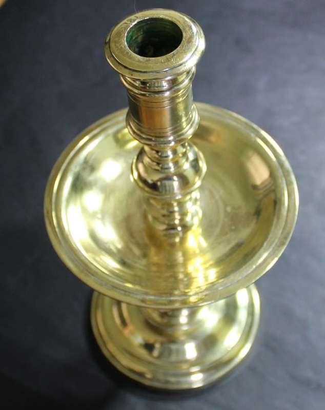 Antique Solid Brass Single Candle Holder.