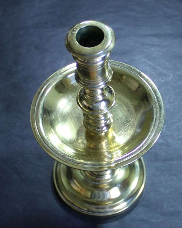 Antique Solid Brass Single Candle Holder.