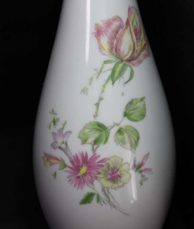 Elegant White with Gold Trim Footed Vase by Creidlitz Gemany