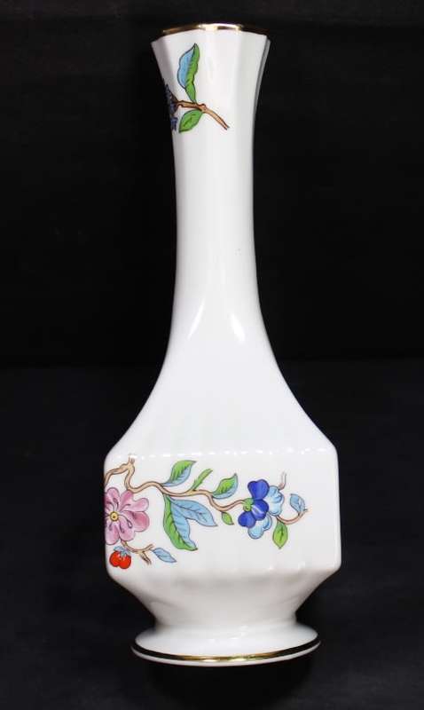 Aynsley `Pembroke` Pattern Fine English Bone China Footed Bud Vase