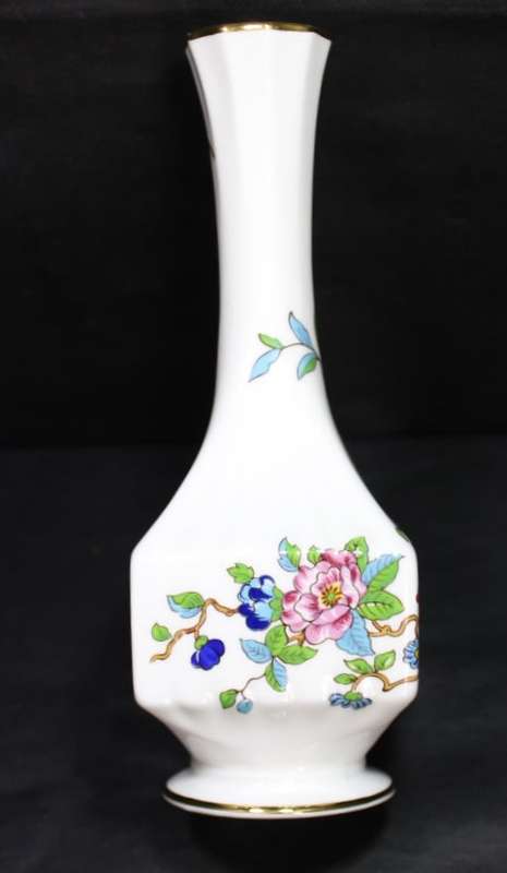 Aynsley `Pembroke` Pattern Fine English Bone China Footed Bud Vase
