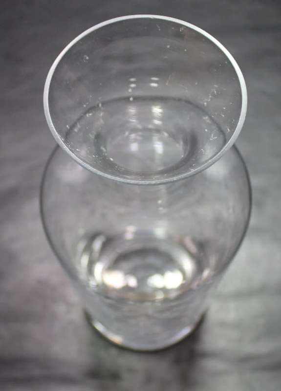 Tall Elegant Glass Decanter with Collar and Ball Shaped Stopper
