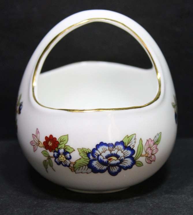 Miniature Porcelain Flower Basket by Royal Tara, Ireland