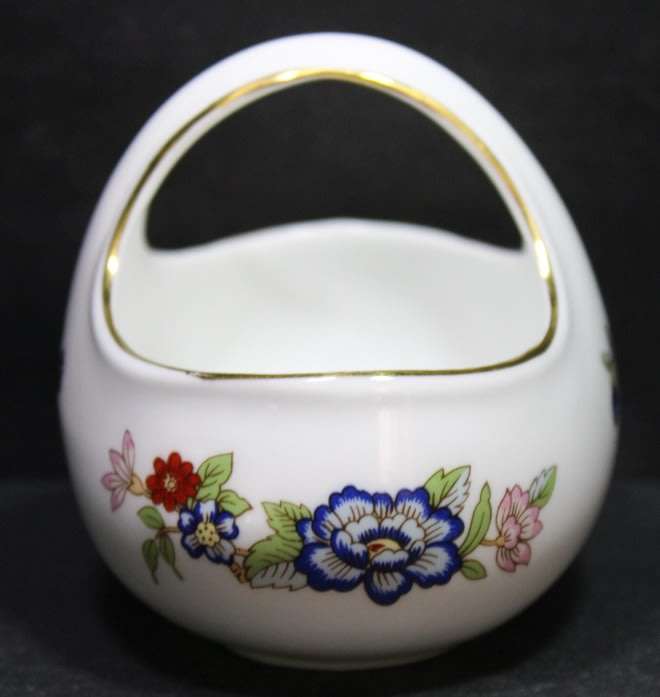 Miniature Porcelain Flower Basket by Royal Tara, Ireland