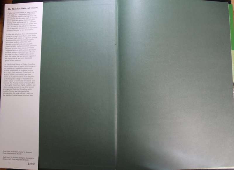 The Pictorial History of Cricket by Ashley Brown First Edition Hardcover Book 1988