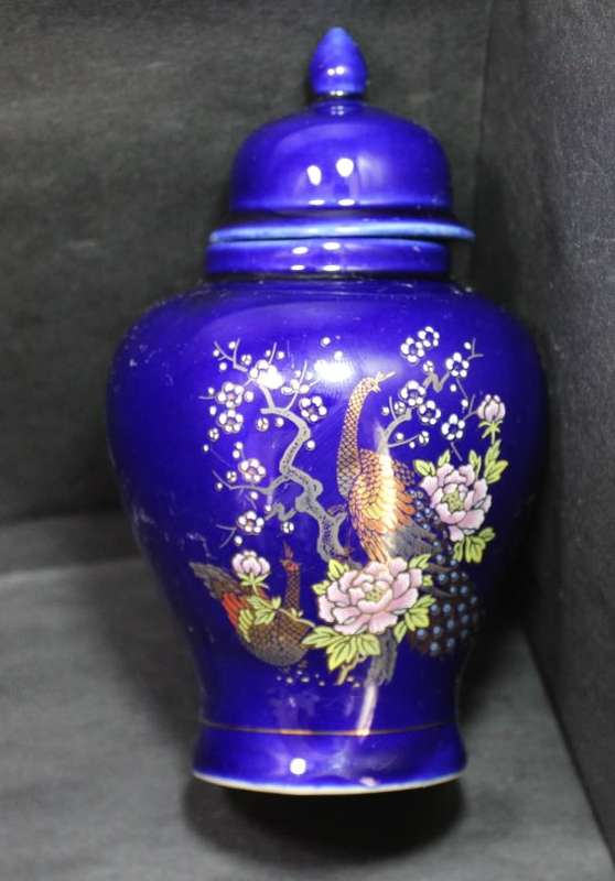 Japan Ginger Jar Blue with Pheasant Design