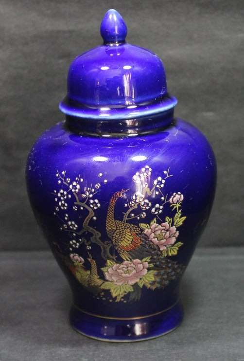 Japan Ginger Jar Blue with Pheasant Design