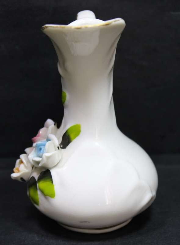 Miniature Jug with Flower Decoration Made In Taiwan
