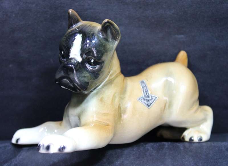 Cortendorf Boxer Puppy Porcelain Figurine