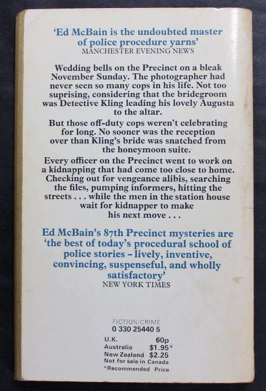 Ed McBain So Long as You Both Shall Live an 87th Precint Novel Softcover Book