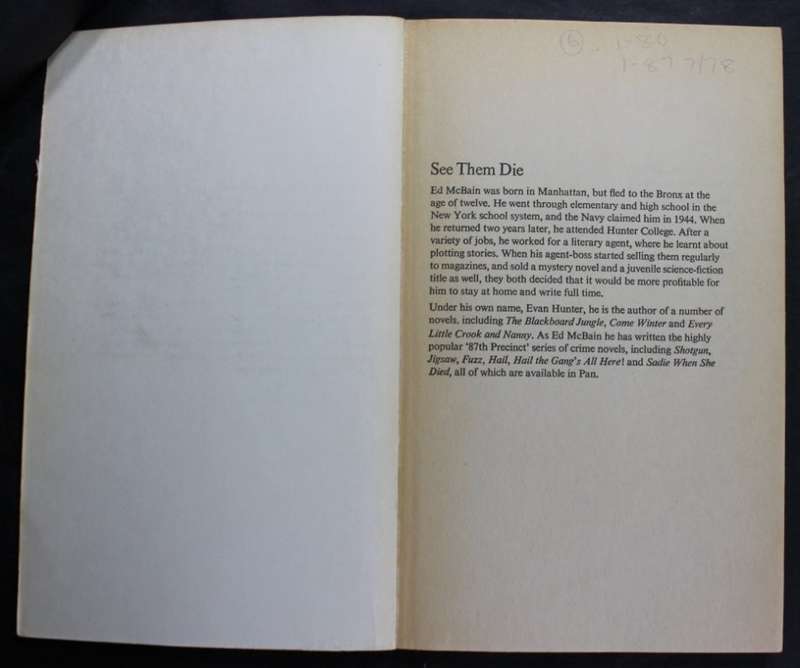 Ed McBain See Them Die an 87th Precint Mystery Softcover Book