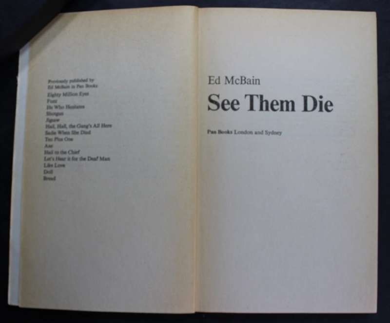 Ed McBain See Them Die an 87th Precint Mystery Softcover Book